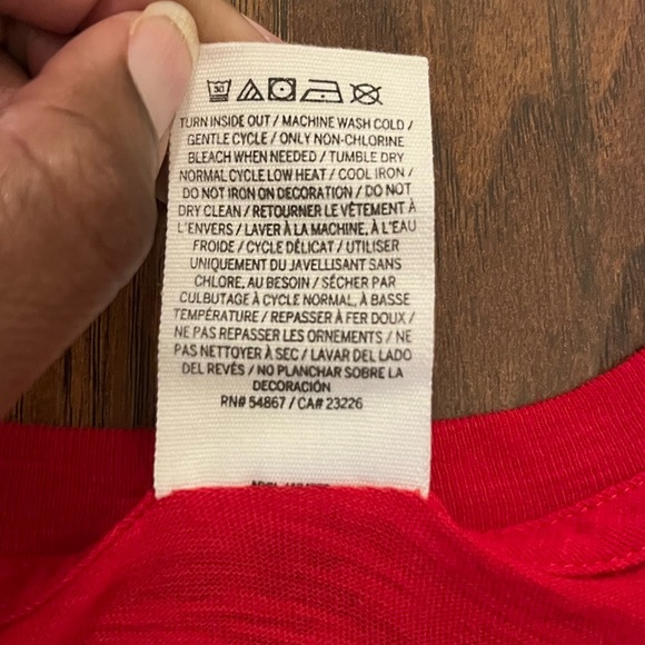 PINK Women’s Tee - Red w/ Gold Foil Letters - Medium - EUC - Picture 5 of 5